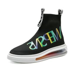 image-Men's High Top Socks Shoes Fly Knit Breathable