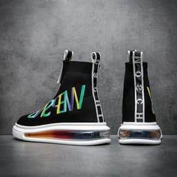 image-Men's High Top Socks Shoes Fly Knit Breathable
