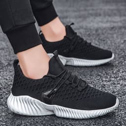 image-Men's Black Sports Men's Casual Canvas Shoes