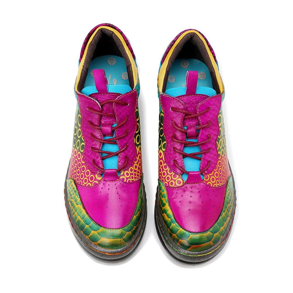 image-Leather Vintage Contrast Casual Lefu Shoes