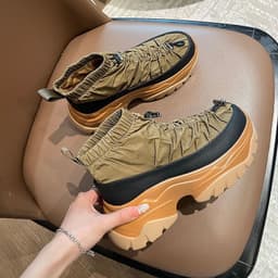image-Fishbone Thick Sole Pleated To Increase Daddy's Shoes