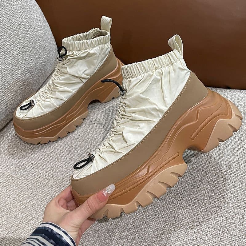 image-Fishbone Thick Sole Pleated To Increase Daddy's Shoes