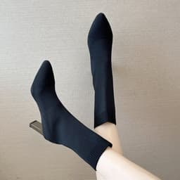 image-Autumn And Winter New Knitted High Heel Short Boots