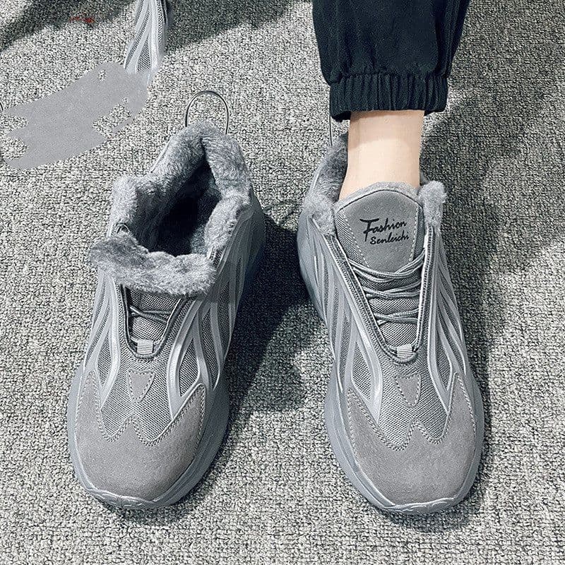 image-High-top Men's New Fleece-lined Warm Leisure Sports Running Shoes