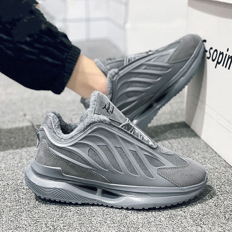 image-High-top Men's New Fleece-lined Warm Leisure Sports Running Shoes