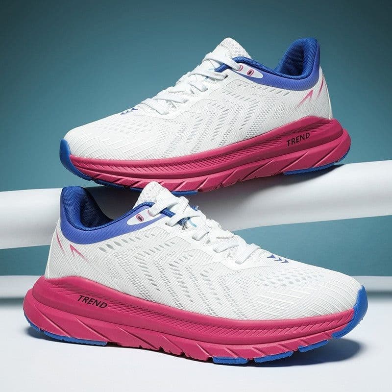 image-Cushioned Rebound Grip Breathable Lightweight Elastic Mesh Soft Soled Running Shoes