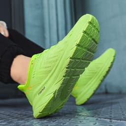 image-Cushioned Rebound Grip Breathable Lightweight Elastic Mesh Soft Soled Running Shoes