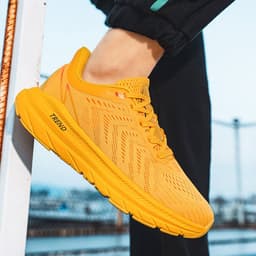 image-Cushioned Rebound Grip Breathable Lightweight Elastic Mesh Soft Soled Running Shoes
