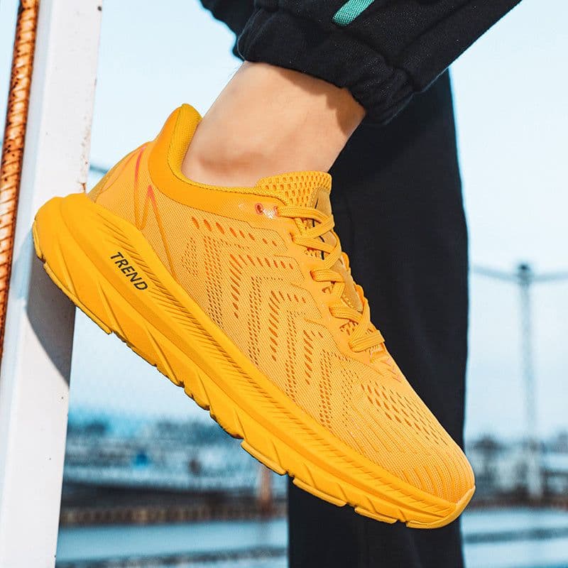 image-Cushioned Rebound Grip Breathable Lightweight Elastic Mesh Soft Soled Running Shoes