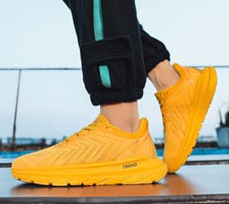 image-Cushioned Rebound Grip Breathable Lightweight Elastic Mesh Soft Soled Running Shoes