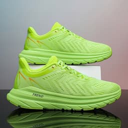 image-Cushioned Rebound Grip Breathable Lightweight Elastic Mesh Soft Soled Running Shoes