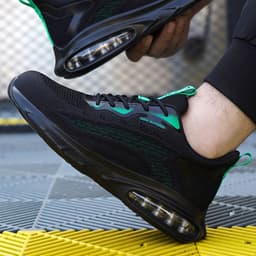 image-Flyweave Air Cushion Labor Insurance Shoes Men's Anti-Smash Anti-Puncture