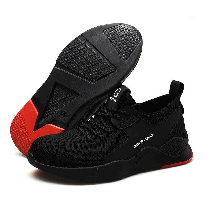 image-Flyweave Air Cushion Labor Insurance Shoes Men's Anti-Smash Anti-Puncture