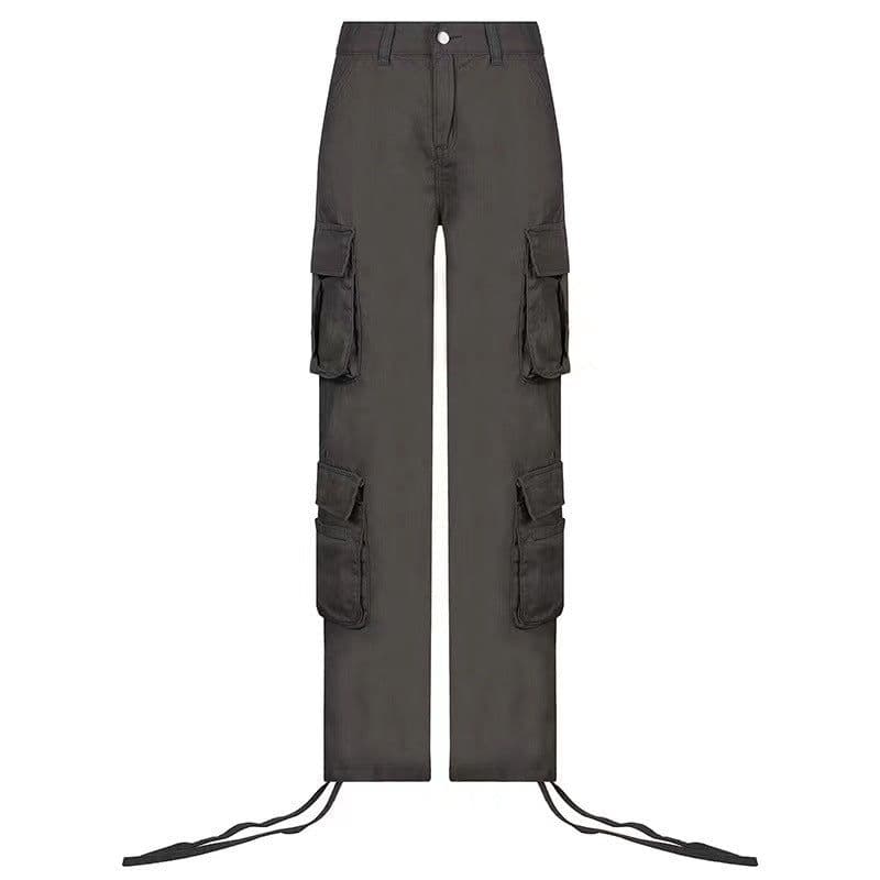 image-Street Hip-hop Trousers With Pockets Low Waist Overalls Fashion Casual Cargo Pants