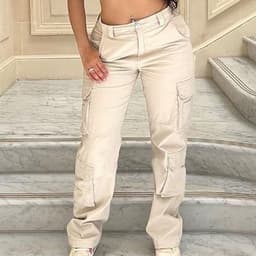 image-Street Hip-hop Trousers With Pockets Low Waist Overalls Fashion Casual Cargo Pants