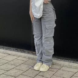 image-Street Hip-hop Trousers With Pockets Low Waist Overalls Fashion Casual Cargo Pants