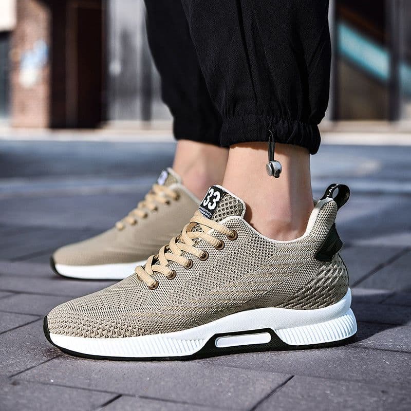 image-Summer Low-top Lace-up Breathable Leisure Sports Flying Woven Shoes
