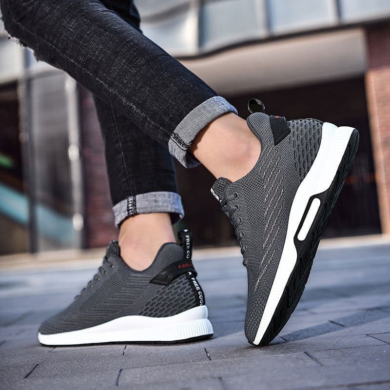 image-Summer Low-top Lace-up Breathable Leisure Sports Flying Woven Shoes