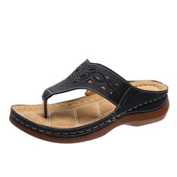 image-Clip Toe Wedge Sandals Women Summer Flip Flops Slippers Beach Shoes