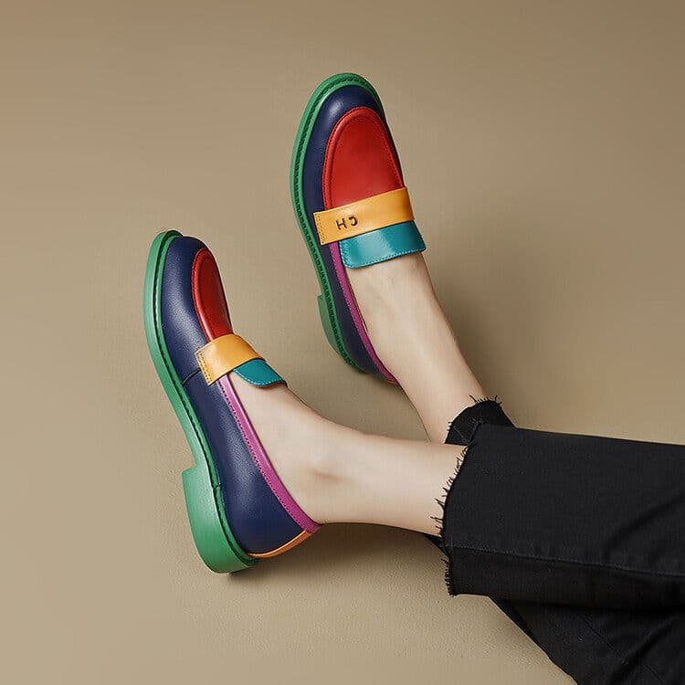image-Women's Flats Round Head Rainbow Casual Shoes