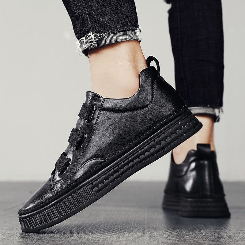 image-Men's Fashionable Leather Casual Shoes
