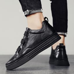 image-Men's Fashionable Leather Casual Shoes