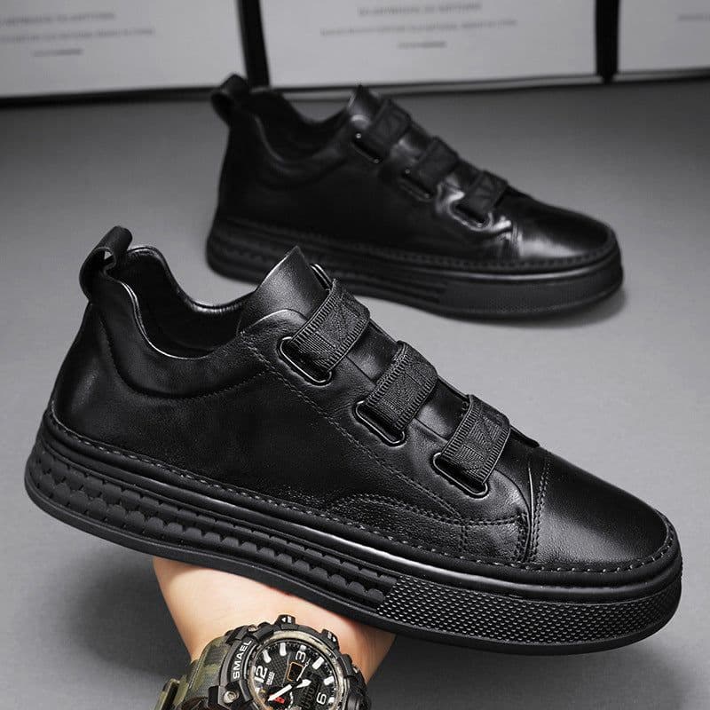image-Men's Fashionable Leather Casual Shoes