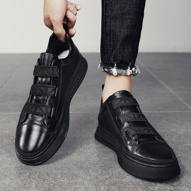 image-Men's Fashionable Leather Casual Shoes