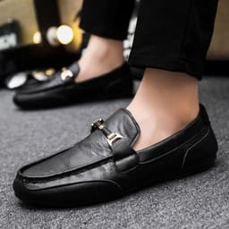 image-Summer Breathable Versatile Slip-on Lazy Casual British Leather Shoes