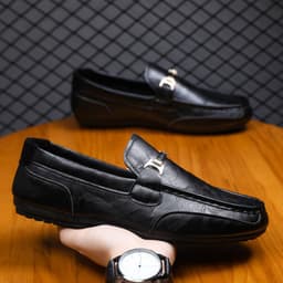 image-Summer Breathable Versatile Slip-on Lazy Casual British Leather Shoes