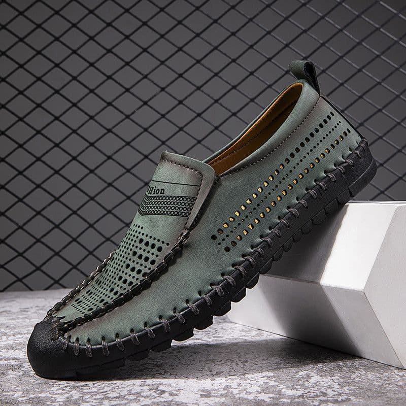 image-Breathable And Lightweight Outdoor Hiking Hollow Out Men's Shoes Handmade Large Casual Shoes