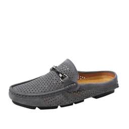 image-Summer Leather Men's Half Slippers Heelless Casual