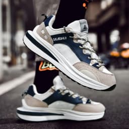 image-Men's Shoes Niche Platform Waffle Shoes Retro Height Leisure Dad Shoes