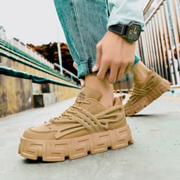 image-Thick Soled Elevated Casual Fashion Men's Low Top Shoes