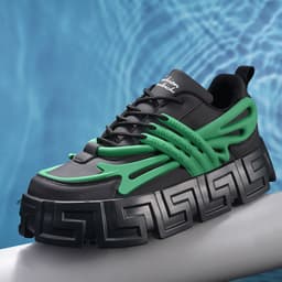 image-Thick Soled Elevated Casual Fashion Men's Low Top Shoes