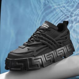 image-Thick Soled Elevated Casual Fashion Men's Low Top Shoes