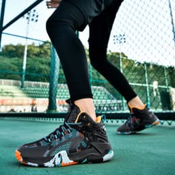 image-Mesh Large Size High-top Basketball Shoes Student Running