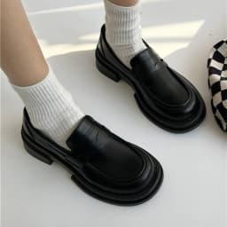 image-Vintage Leather Shoes With Platforms