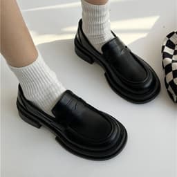 image-Vintage Leather Shoes With Platforms