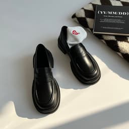 image-Vintage Leather Shoes With Platforms