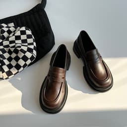 image-Vintage Leather Shoes With Platforms