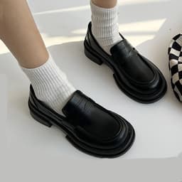 image-Vintage Leather Shoes With Platforms