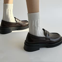 image-Vintage Leather Shoes With Platforms