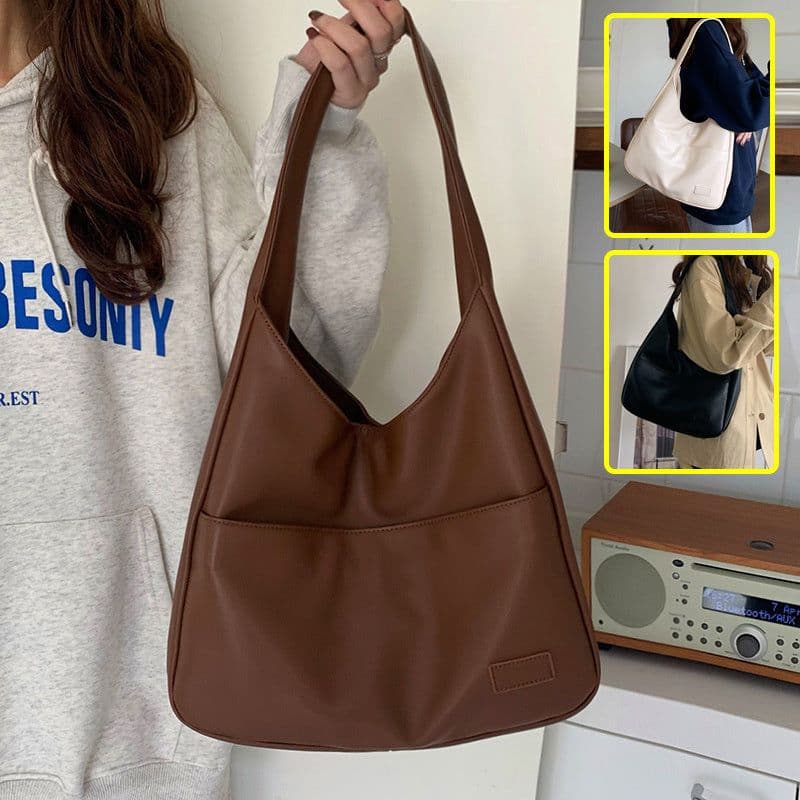 image-Fashion Tote Bag Large Capacity Casual Shoulder Bag Women's Commuting Handbag College Student
