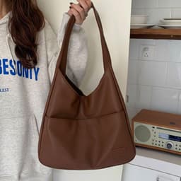 image-Fashion Tote Bag Large Capacity Casual Shoulder Bag Women's Commuting Handbag College Student
