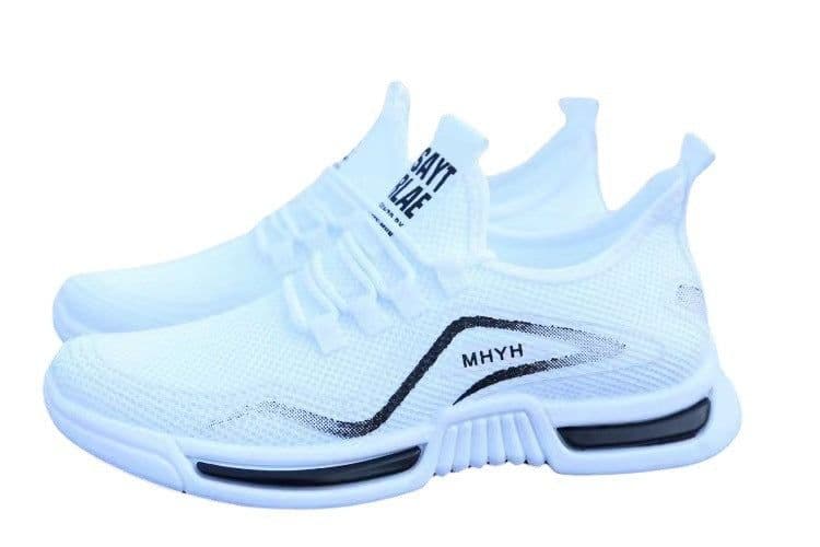 image-Men's Shoes Summer Sneakers Breathable White Flying Woven Breathable Casual