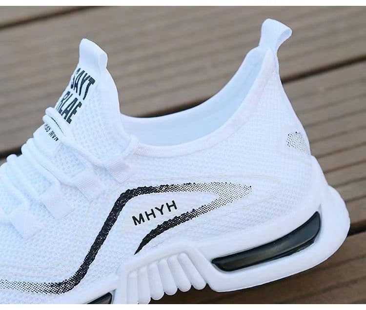image-Men's Shoes Summer Sneakers Breathable White Flying Woven Breathable Casual