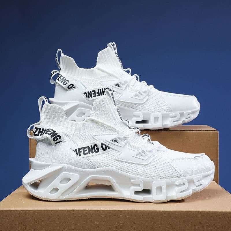 image-New Flying Woven Platform High-top Casual Shoes