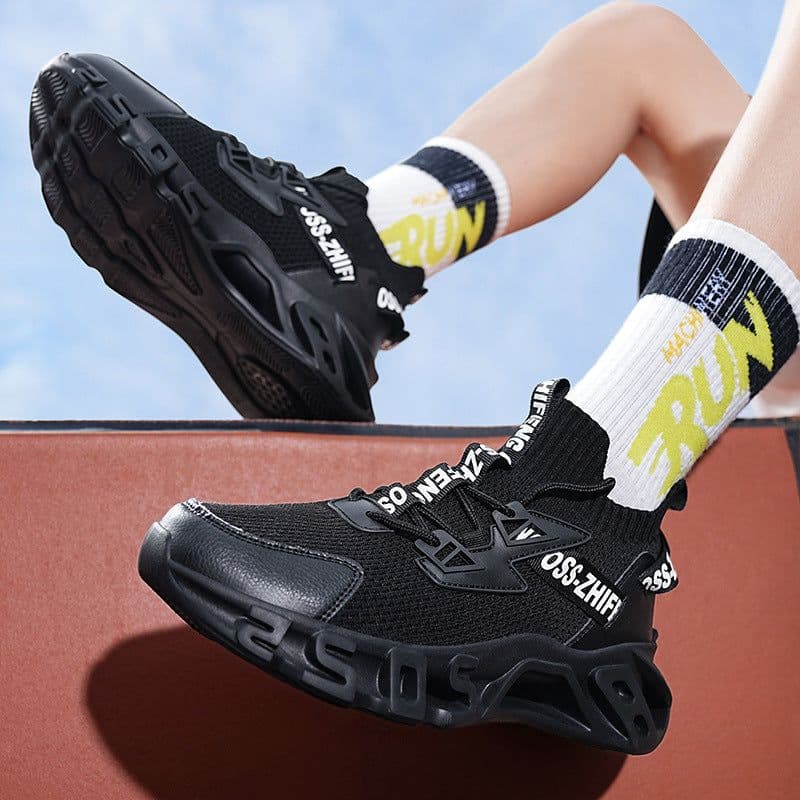 image-New Flying Woven Platform High-top Casual Shoes