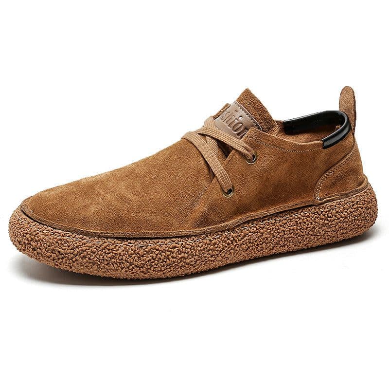 image-Men's Leather Casual Shoes Lace Up Non-slip Soft Sole